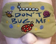 Embroidered Eye Mask Bugs Sleeping Cute by MadeByMeEmbroidery Diy Sleep Mask, Cute Sleep Mask, Cute Sleep, Sleeping Mask, Cute Little Things, Cool Stuff, Sleep Mask, Cute Crafts, Mask For Kids