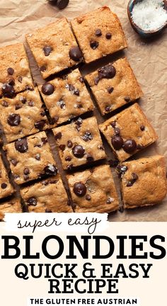 super easy blondies quick and easy recipe for the gluten - free australia