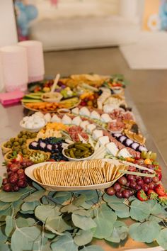 a table filled with lots of different types of food