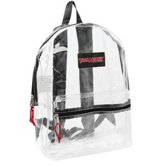 Clear Backpack Colored Trim, Clear Backpack, Back To School Essentials, Womens March, School Essentials, Clear Bags, Pvc Material, Black Trim, Travel Backpack