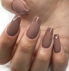 Brown Acrylic Nails, Brown Nail, Nagel Tips, Her Nails, Classy Acrylic Nails, Ballerina Nails, Acrylic Nails Coffin Short, Neutral Nails, Brown Nails