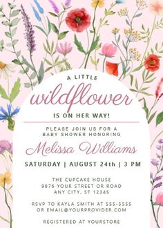 the wildflower baby shower is on her way