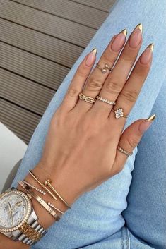 Maquillage Yeux Cut Crease, Almond Nails Designs, Trendy Nail, Hot Nails, Fabulous Nails, Classy Nails, Dream Nails, Funky Nails, Pretty Acrylic Nails