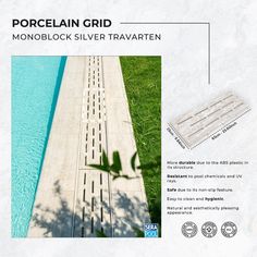 an advertisement for the porcelain grid monoblock silver travernt is shown in this image