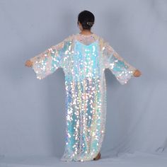 White Mermaid Sequin Kimonofloor Lengthfestival - Etsy Bohemian Festival Outfit, Long Sleeve Sequined Outerwear For Festivals, Winter Festival Sequined Outerwear, Sequin Kimono Outfit Festival, Luxury Sequined Outerwear For Festivals, Mermaid Kimono, Party Multicolor Sequined Outerwear, Classy Party Outfit, Tinsel Jacket