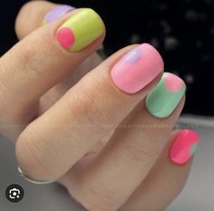 Nails Minimal, Summer Acrylic, Summer Nail Designs, Bright Summer Nails, Nails Cute, Nails 2022, Colourful Abstract, Cute Acrylic Nail Designs