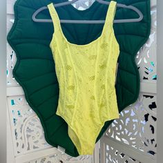 Brand New, Super Cute Nwt Hurley X Carissa Moore-Moore Aloha Collab. Yellow Crochet One Piece Swimsuit Surf Suit. Limited Edition By Artist: Aloha De Mele / Jt Ojenio. Moderate Coverage. Hygienic Liner Attached. No Padding But Second Inner Lining For More Coverage And Uplift. Fitted Bodysuit For Beach In Spring, Fitted One-piece Beachwear For Spring, Fitted Yellow One-piece For Spring, Surf Bathing Suit, Carissa Moore, Crochet One Piece Swimsuit, Crochet One Piece, Floral Bathing Suits, Yellow Crochet