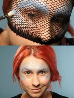 Costume Halloween Homme, Scale Makeup, Vocabulary Parade, Fish Makeup, Quick Halloween Costumes, Medusa Costume, Fish Costume, Animal Makeup, High Fashion Makeup