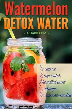 Drinks Snapchat, Watermelon Detox Water, Watermelon Water, Detox Waters, Detox Kur, Full Body Detox, Natural Detox Drinks, Skin Clear, Easy Detox