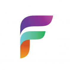 the letter f is made up of colorful shapes