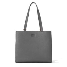 Dagne Dover medium Allyn Tote in medium grey. Dagne Dover Tote, Leather Laptop Tote, 2023 Wish List, Leather Work Bag, Dagne Dover, Best Tote Bags, Everyday Tote Bag, Trendy Tote Bags, Laptop Tote