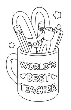 World's Best Teacher Printable Coloring Card Appreciation Coloring Pages, Teacher Coloring Pages, Worlds Best Teacher, Teachers Day Drawing, Coloring Pages Activities, Free Kids Coloring Pages, Teacher Appreciation Gifts Diy, Abc Coloring Pages, Teacher Appreciation Cards