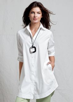 White Tunic Shirt, Casual White Shirt, Perfect White Shirt, Sew Easy, White Tunic, Moda Vintage, White Shirt Dress, Tunic Shirt, White Shirts