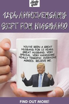 a person holding a coffee mug with the message, you've been a great husband