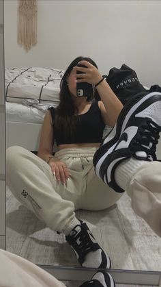 High Dunk Panda Outfit, Panda Dunks Women Outfit, Panda Jordan 1s Outfit, Jordan Pandas Outfits, Panda Jordan 1s Low, Panda High Dunks Outfit Women, Black White Dunk Low Outfit, Jordan Panda Outfit Women, Panda Jordans Outfit