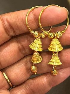 Beautiful pair of gold plated rings withhanging  jhumkis for  a attractive look to compliment your ethnic wear . diameter 1 inch Hoops Gold, Chandler Az, Jhumka Earrings, Gold Plated Rings, Ethnic Wear, Clip On Earrings, Halloween Shopping, 1 Inch, Etsy Earrings