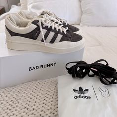 Brand New Never Worn Adidas X Bad Bunny Last Campus Shoes. They Are A Chocolate Brown, Ivory And Baby Pink Color Way. Come With Dust Bag And Extra Set Of Laces. They Were Too Big For Me And Unable To Return. Men 7 / Women 8. Bad Bunny Adidas, Adidas Bad Bunny, Zapatos Aesthetic, Adidas Campus Shoes, Campus Shoes, Adidas Brown, Bunny Shoes, Baby Pink Color, Neutral Shoes