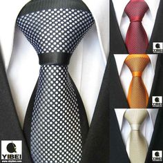 YIBEI Coachella Men's ties Border Polka Dot Spots Necktie Jacquard Woven Neck tie fashion Tie for men dress shirts Wedding Tie US $9.99 something unique! Vetements Shoes, Style Gentleman, Tie Fashion, Mens Ties, Mens Attire, Tie For Men, Tie Styles, Well Dressed Men