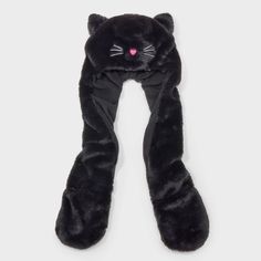 Amp up your accessories with the Girls' Faux Fur Cat Ear Hooded Scarf from Cat & Jack™ in Black 4-14. This fashion hooded scarf is made of midweight fabric and full lining for all-day cozy comfort. It features unicorn graphic detailing to add a cute touch to their cool-weather outfit, while the pull-on style allows for easy on and off making it a must have for your winter wardrobe. Cat & Jack™: Designed for all children so you can trust it's made for yours. Cheshire Cat Halloween, Alternative Accessories, Fur Mitten, Unicorn Slippers, Unicorn Graphic, Girl Beanie, Cat Socks, Boys Fleece, Trapper Hats