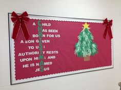 a bulletin board with christmas trees on it