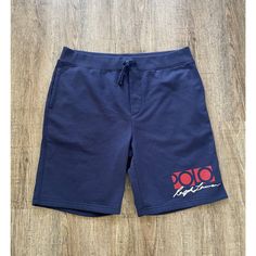 Style:Fleece Graphic Short Size: Xxl Color: Navy Blue/Red/White Elastic Drawstring Waist Slash Pockets Rear Pocket 67% Cotton 33% Polyester Machine Wash Khaki Shorts Men, Mens Fleece Shorts, Usa Shorts, Bathing Suit Shorts, Seersucker Shorts, Polo Sport Ralph Lauren, Chaps Ralph Lauren, Mens Swim Shorts