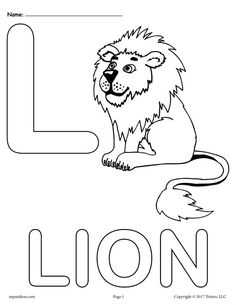 the letter i is for lion coloring page with an image of a lion on it