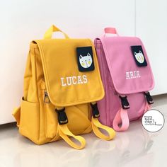 The perfect size to be your child's first ever backpack - lightweight, practical & zipped up inside for safety! Let them take it to the park, wear it to school or just stroll along some shopping centres with it on! This stylish backpack is available in 6 amazing colours, so you can easily pick the perfect colour to match your child's vibes the most. Make it personal because what's more special than having their name on their present? Backpack details below: Adjustable straps for convenience School Backpack With Letter Print, Letter Print School Backpack, Yellow Backpack, Beautiful Backpacks, Dog Nursery, Baby Blanket Gift, Waffle Blanket, Rucksack Bag, Dog Backpack