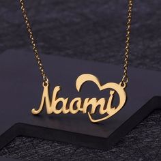 Customizable first name necklace - Personalized Name Necklace - Personalized Jewelry: Still looking for the perfect gift? What's better than a unique gift for a unique person! This personalized name necklace is made to order in 18k gold plated. The necklace is sun and water resistant. Perfect to offer: The size of the necklace chosen will include your first name. This is therefore the final size of the necklace. Personalization: - Your first name to be personalized cannot exceed 15 letters, plea Cheap Personalized Name Necklace For Valentine's Day, Cheap Heart-shaped Name Necklace With Adjustable Chain, Affordable Elegant Name Necklace For Valentine's Day, Cheap Heart Necklace With Name For Gift, Cheap Valentine's Day Name Necklace Pendant, Cheap Valentine's Day Gift Name Necklace, Cheap Name Necklace For Valentine's Day Gift, Customizable Cheap Heart Pendant Name Necklace, Cheap Heart Shaped Name Necklace For Valentine's Day