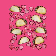 some heart shaped food on a pink background