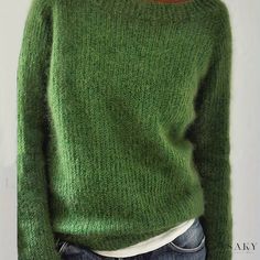 Lasaky - Premium Solid Knit Sweater with Casual Crew Neck and Long Sleeves, Ideal for Womens Fashion Wardrobe Collection Fall Knitted Tops With Crew Neck, Casual Knit Knitting Pattern, Green Knitted Winter Tops, Casual Oversized Knitted Tops, Oversized Casual Knit Tops, Stretch Knitted Long Sleeve Tops, Casual Fitted Knitted Sweater, Fitted Crew Neck Knitting Pattern For Fall, Casual Fitted Knitting Pattern For Fall