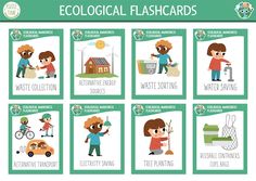 Card Games For Kids Printable, Flash Cards Games For Kids, Daily Activities Flashcards, Action Verbs Flashcards, Vocabulary Flash Cards, Educational Printables, Logo Banners, Cityscape Photos, Alternative Energy