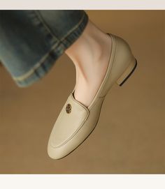 #Embellished #Loafers #WomenShoes Beige Almond Toe Flats For Office, Beige Slip-on Flats For Office, Beige Flat Heel Oxfords For Office, Flat Heel Leather Shoes With Metal Feet For Office, Beige Flat Heel Slip-ons For Office, Beige Slip-on Pointed Toe Flats For Work, Closed Toe Moccasins With Leather Sole For Office, Office Closed Toe Moccasins With Leather Sole, Closed Toe Moccasins With Branded Insole For Office