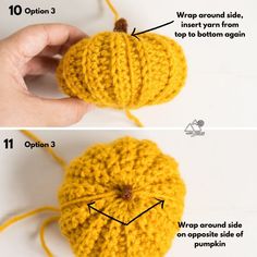 crocheted pumpkin with instructions to make it