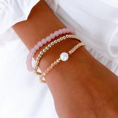 Pink 3 Piece Beaded Bracelet Set Pink Bead Chain, Nude Bead Chain With Faux Pearl Detail, Gold Bead Chain Adjustable Pink Stretch Bracelet With Tiny Beads, Elegant Pink Beaded Bracelets With Gold Beads, Trendy Pink Beaded Chain Bracelets, Trendy Pink Beaded Chain Bracelet, Elegant Pink Pearl Bracelet With Colorful Beads, Pink Tiny Beads Stretch Bracelet, Elegant Pink Beaded Bracelets With Tiny Beads, Elegant Pink Beaded Bracelet With Tiny Beads, Pink Beaded Dainty Pearl Bracelet