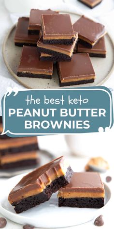 the best keto peanut butter brownies on a plate