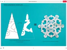 the paper snowflake is designed to look like an ornament and can be cut into smaller shapes