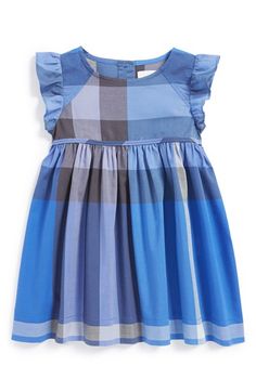 Burberry Flutter Sleeve Dress (Baby Girls) available at #Nordstrom Burberry Cap, Girls Dresses Diy, Dresses Diy, Flutter Sleeve Dress, Dress Girls, Kids Style