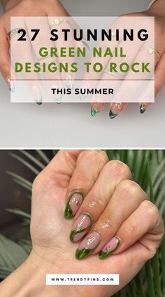 Refresh your summer style with the 27 best green nail ideas and designs. From bold neon greens to soft pastels and elegant emeralds, explore a variety of looks perfect for any occasion. Discover creative patterns, sparkling accents, and unique nail art to make your manicure a standout feature this season. Green Nail Ideas, Creative Nail Art, Unique Nail Art, Art To Make, Green Nail Designs, Summer Manicure