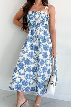 SELF: 96% POLYESTER, 4% COTTON. CONTRAST & LINING: 100% RAYON Model Wearing Size Small Color: Cream, Blue Embroidered/Eyelet Material Floral Print Self-Tie Straps Elastic/Smocked Bust Midi Length Lined Dress Has Stretch 41.5" Armpit To Hemline For Model Size Specs Please Check Size Charts Launched: 6/11/24 Daytime Floral Cotton Maxi Dress, Daytime Floral Print Cotton Maxi Dress, Daytime Cotton Maxi Dress With Floral Print, Daytime Floral Print Cotton Midi Dress, Blue Sundress, Midi Sundress, Graphic Dress, Dress Cream, Basic Dress