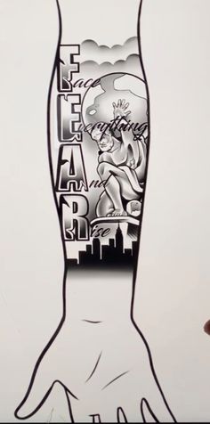 a drawing of a person's hand with the word leap on it and an image of a city in the background