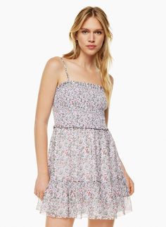 Wilfred TEMPEST SLEEVELESS MINI DRESS | Aritzia US Feminine Mini Dress With Adjustable Ruffled Straps, Spring Mini Dress With Adjustable Ruffled Straps, Spring Mini Dress With Adjustable And Ruffled Straps, Sundress With Adjustable Straps And Tiered Shape, Feminine Sundress With Smocked Back And Spaghetti Straps, Mini Sundress With Delicate Straps, Fitted Tiered Sundress With Adjustable Straps, Casual Mini Dress With Ruffled Adjustable Straps, Strapless Sundress With Adjustable Straps For Spring