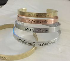 Latitude & longitude bracelet, Latitude and longitude jewelry Personalized bracelet, Coordinates bracelet **The price is for only one Personalized Bracelets For Her, Latitude And Longitude, Leather Anniversary Gift, Long Distance Relationship Gifts, Leather Anniversary