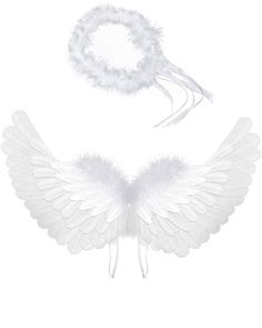 PRICES MAY VARY. ❤STRAPS for EASY WEARABILITY : White angel costume wings and halo straps for Easy Wearability natural duck/goose feather & marabou, hand made, feathers are not colorfast , Bleached White, UNISEX. Dress not included. ❤GREAT for COSTUME and THEME PARTIES : White angel costume wings and halo great for costume and theme parties, angel costume wings Halloween costume, Christmas pageant, school play, photoshoot props or for dress up. ❤White Angel Costume Wings And Halo Size: 22*13 in. Angel Wings For Kids, Angel Baby Birthday, White Angel Costume, Kids Angel Costume, Girls Angel Costume, Angel Wings Halloween, Wings Halloween Costume, Angel Wings And Halo, Halo Angel