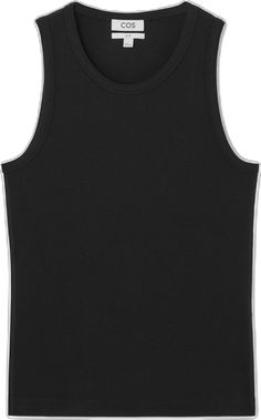 Sleeveless Tops With Ribbing For Layering, Sleeveless Ribbed Top For Layering, Casual Cotton Ribbed Tank Top, Casual Ribbed Cotton Tank Top, Basic Summer Tops With Ribbing, Basic Ribbed Summer Tops, Basic Ribbed Tops For Summer, Basic Everyday Cotton Tank Top, Basic Cotton Tank Top For Loungewear