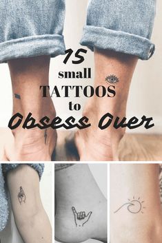 small tattoos to choose from for the lower leg and upper leg, with text overlay that reads 75 small tattoos to choose from