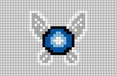 an image of a cross stitch pattern in blue and grey colors with the shape of a dog's head