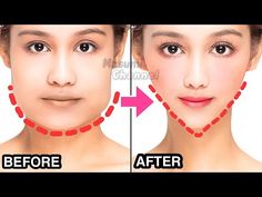 the before and after photos of a woman's face with red circles around her eyes