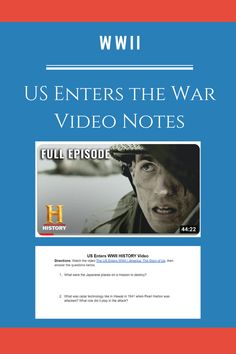 This is a great assignment for a video day! Great for a video day or use with a sub! The assignment works well with any history class that covers WWII. I use this assignment in my US History class near the beginning of the unit to introduce why and when the US entered WWII. Assignment Sheet, History Videos, History Class