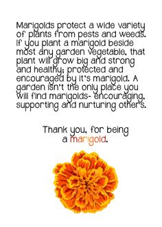 an orange flower with the words thank you for being married