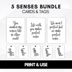 5 sense card and tags bundle 5 Senses Gift For Boyfriend Valentines, Sight Gift Ideas, 5 Senses Quotes For Him, 5 Senses Quotes, 7 Senses Gift For Him, Sound Sense Gift For Him, The 5 Senses Gift Ideas For Him, Five Senses Gift For Him Ideas, 5 Senses Gift For Boyfriend Ideas Sound